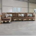 Paletové sedenie Golden Garden GG91/1 - Podsedáky a Vankúše "FIT IN" 120cm x 80cm x 15cm - penový granulát - capuccino